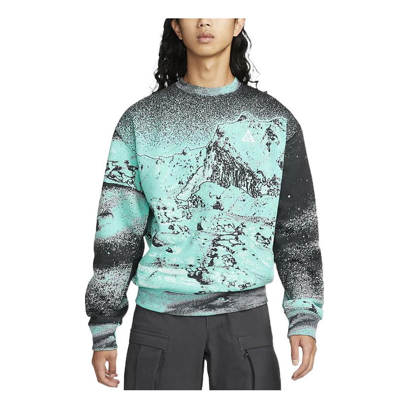 Пуловер Nike ACG ACG Therma-FIT Crew Printed Top Зелено | DQ5792-369