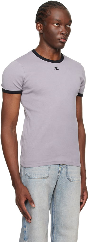 Тениска Courrèges Contrast Trim T-Shirt Бежово | 123JTS020JS0070, 4