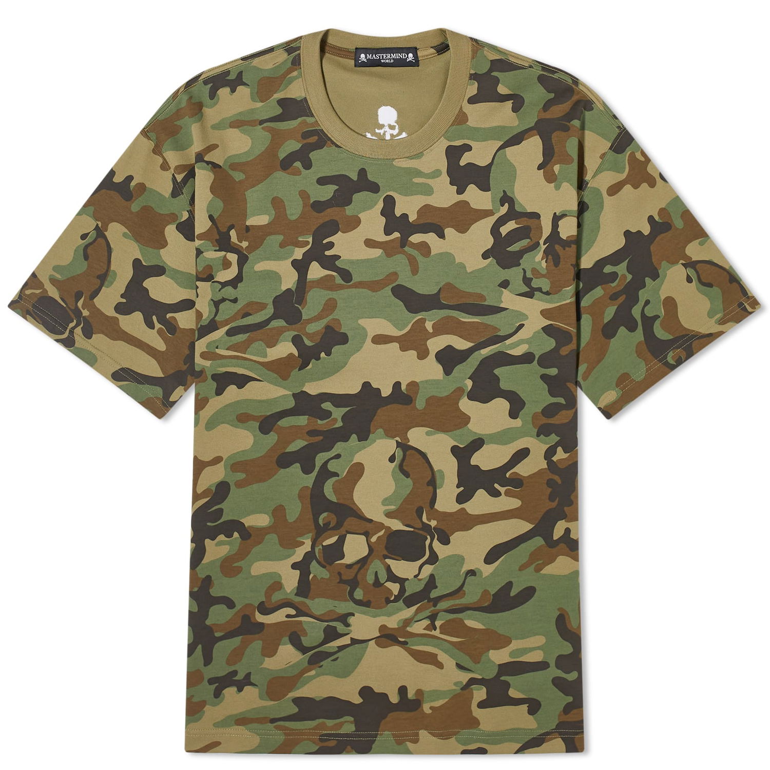 Тениска Mastermind WORLD Skull Camo T-Shirt Зелено | MW24S12-TS077-WDL, 0