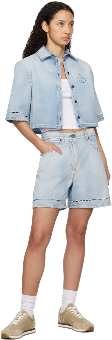 Риза MSGM MSGM Cropped Denim Shirt Синьо | 3841MDE232X 257271, 3