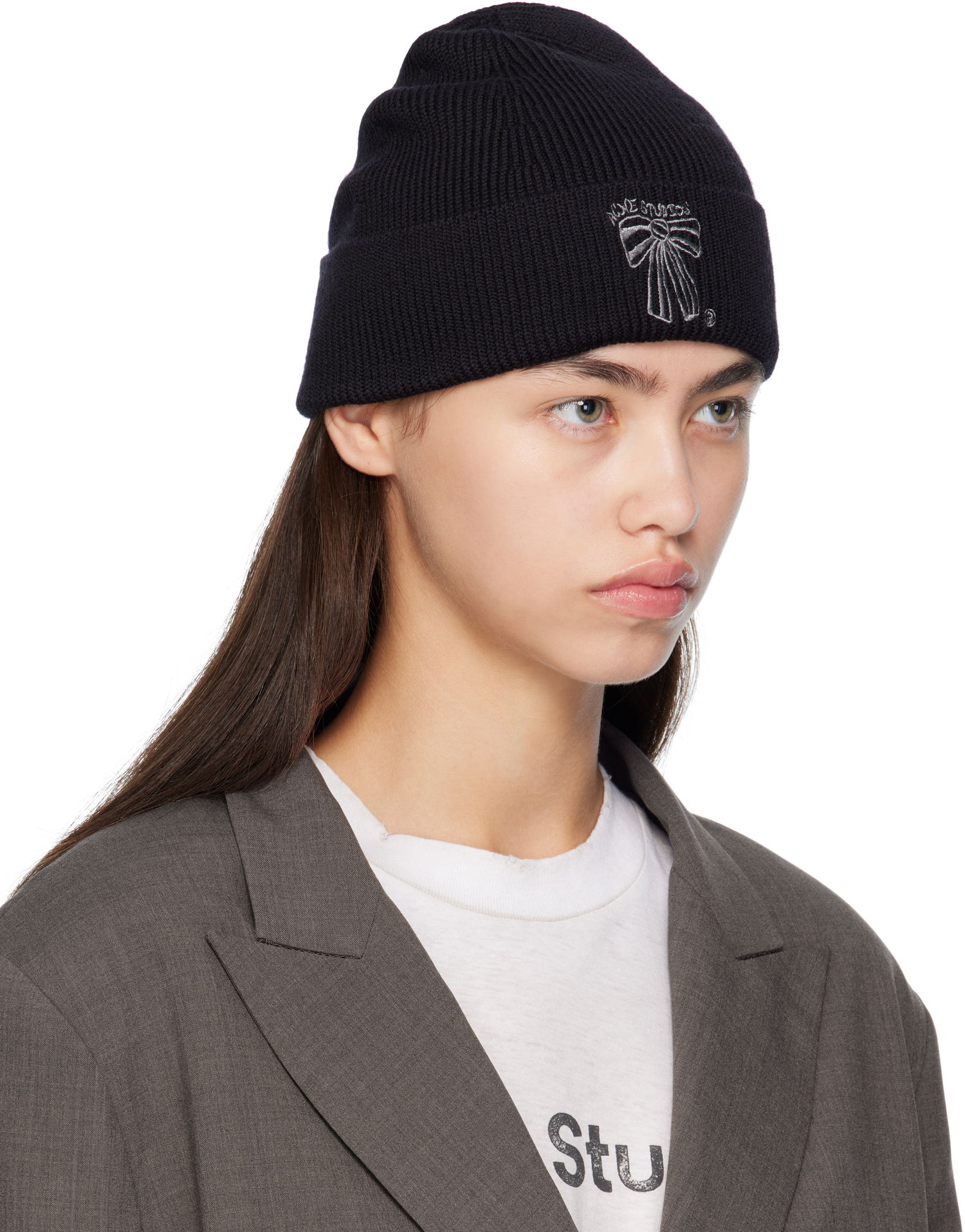 Шапка Acne Studios Acne Studios Merino Wool Beanie Черно | C40423-, 1