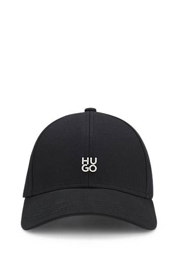 Шапка с козирка BOSS Cotton-twill cap with stacked-logo lettering Черно | 50533427, 0