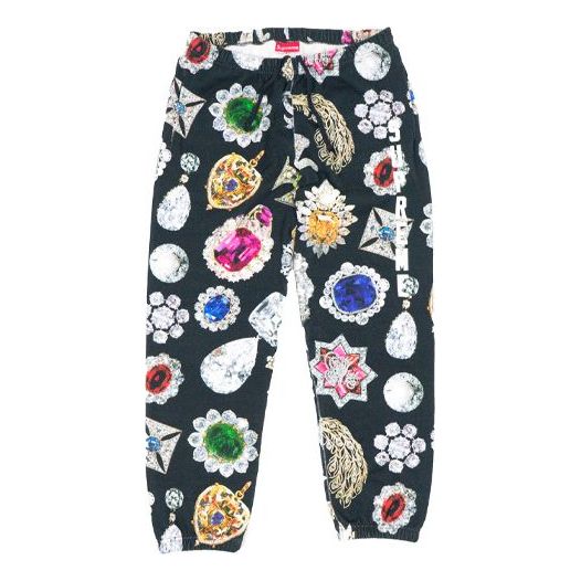 Спортни панталони Supreme Jewels Printing Sweatpants Черно | SUP-FW18-488