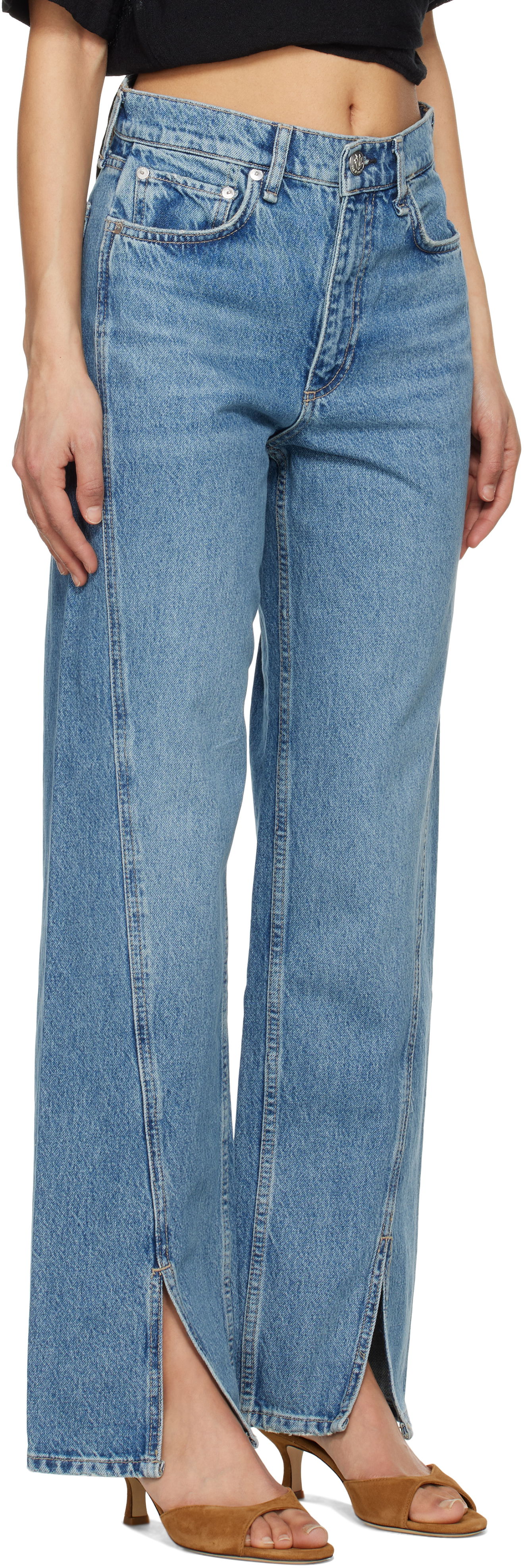 Дънки rag & bone Rag & Bone Loose Shea High-Rise Jeans Синьо | WDD25S2998RGAS, 1