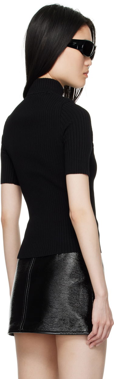 Тениска Courrèges Short Sleeve Knit Jumper Черно | PERMPU026FI0001-9999, 4