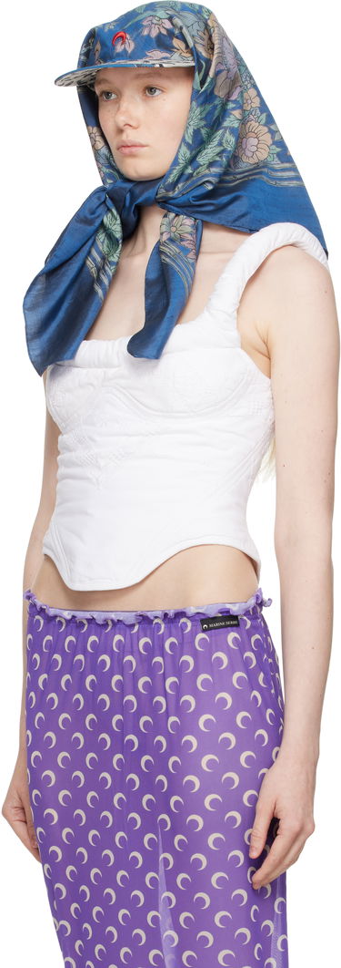 Шал Marine Serre Marine Serre Regenerated Silk Scarves Veiled Cap Синьо | UHG028A UWOV0028, 3