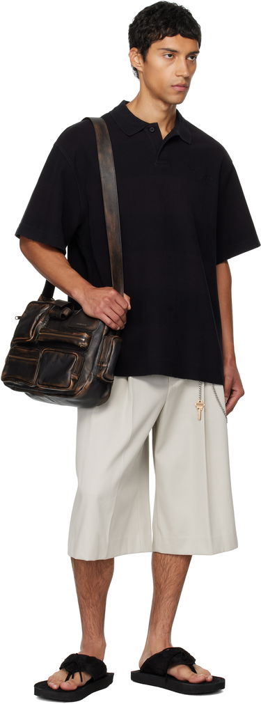 Поло тениска Alexander Wang Alexander Wang Rib Short Sleeve Polo Черно | 6CC3251094, 3
