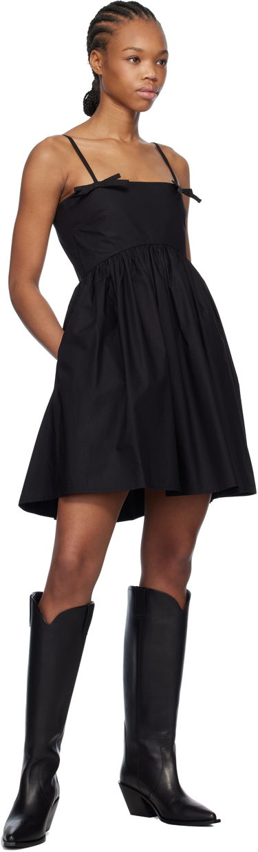 Pокля GANNI Ganni Cotton Poplin Strap Mini Dress Черно | W0194, 3