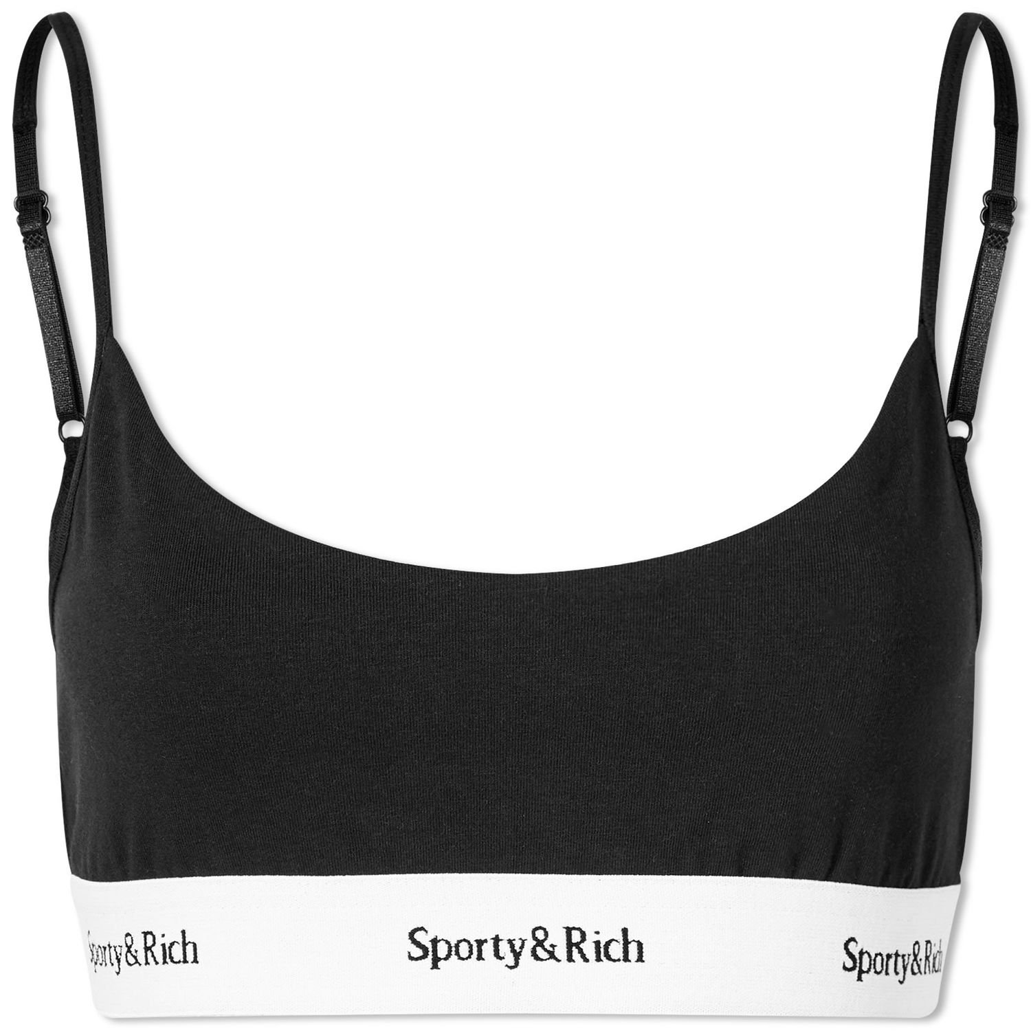 Сутиен Sporty & Rich Serif Logo Bralette Черно | BR1011BK, 0