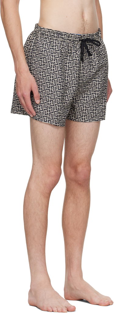Бански Balmain Balmain Monogram Swim Shorts Бежово | BWB641500, 1