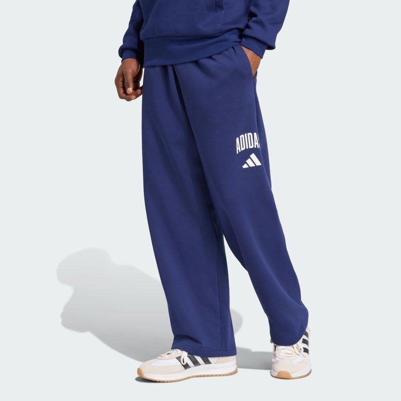 Спортни панталони adidas Performance Relaxed Fit Fleece Pants Синьо | JM9179