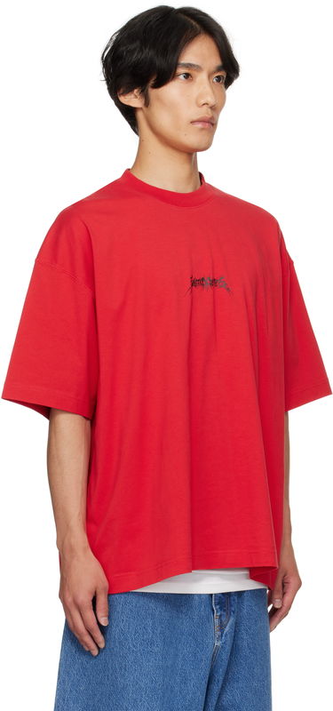 Тениска VETEMENTS VETEMENTS Metal Logo Regular Fit T-Shirt Червено | UH76TR600R, 1
