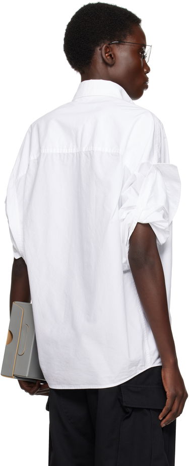 Риза Balenciaga Balenciaga Tucked Sleeve Shirt Бяло | 834033TNM60, 2