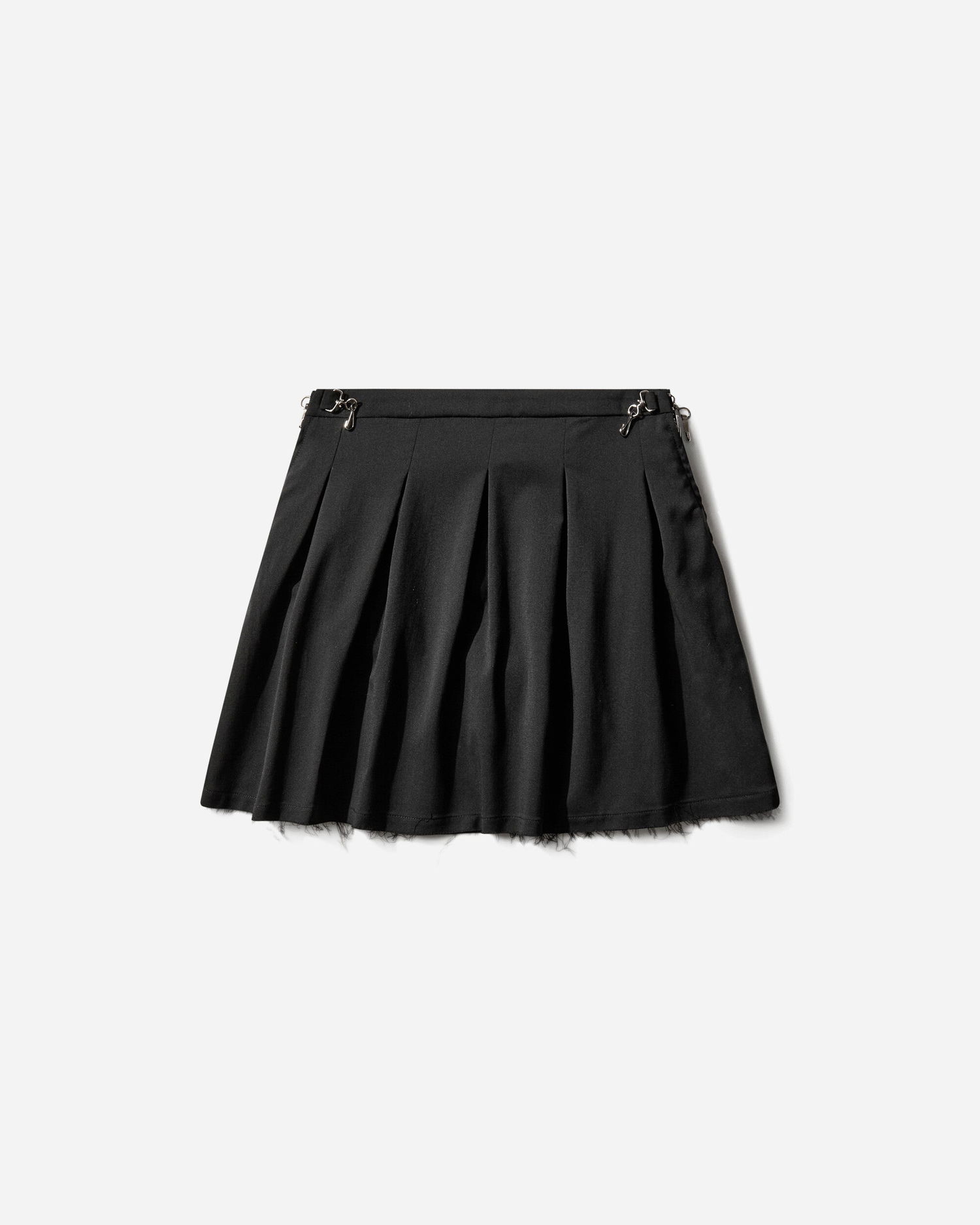 Пола OUR LEGACY Object Pleated Mini Skirt with Metal Clips and Raw Hem Черно | W2264OBW 001, 1