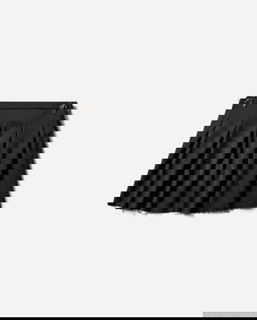 Пола OUR LEGACY Object Pleated Mini Skirt with Metal Clips and Raw Hem Черно | W2264OBW 001, 1