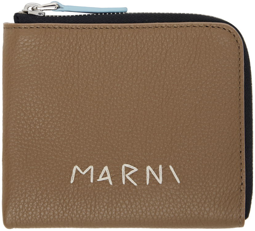 Портфейл Marni Zip-Around Leather Wallet Кафяво | PFMI0095Q0 P6533