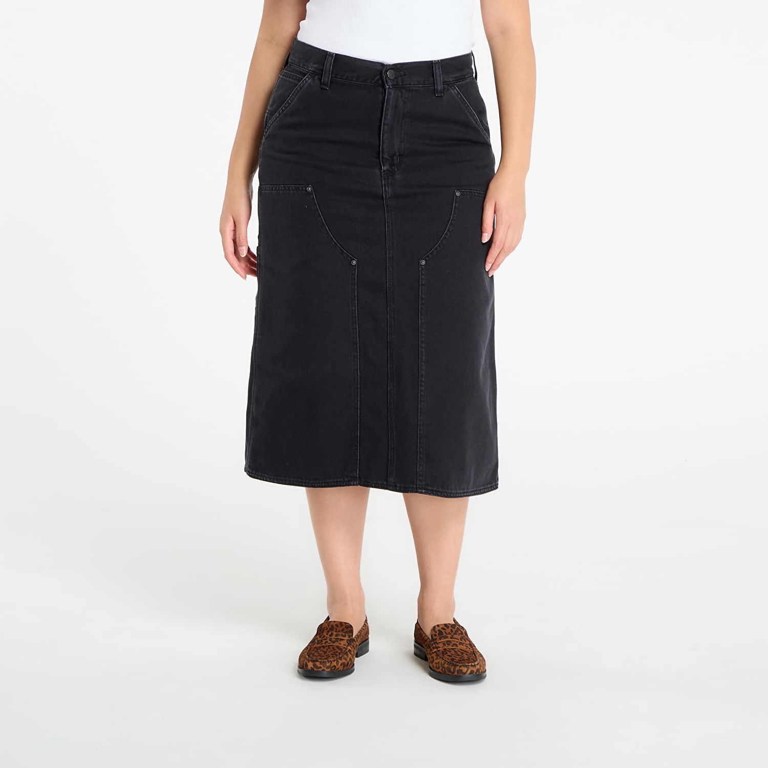 Пола Carhartt WIP Double Knee Stone Washed Skirt Черно | I035880.8906, 0