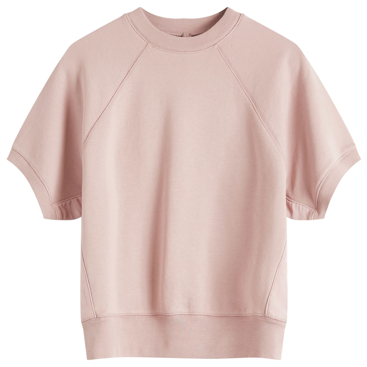 Пуловер SKIMS SKIMS Raglan Short Sleeve Sweatshirt, Size Large Розово | SS-STT-7770W-FAWN, 1