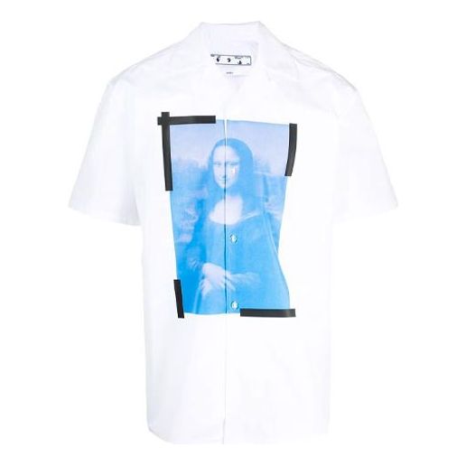Риза Off-White Short Sleeve Shirt With Print Бяло | OMGA163R21FAB0020110