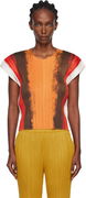 PLEATS PLEASE ISSEY MIYAKE Pleated Short Sleeve Brushstroke Top