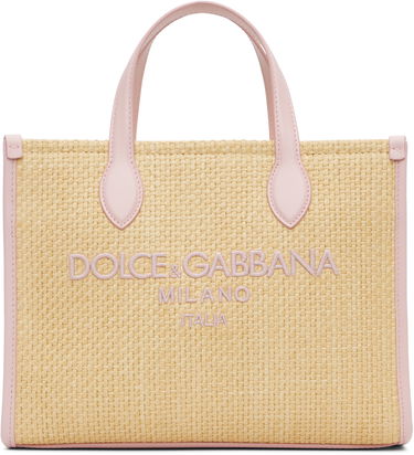 Голяма пазарска чанта Dolce & Gabbana Straw Logo Tote Бежово | EB0252 AY310, 0