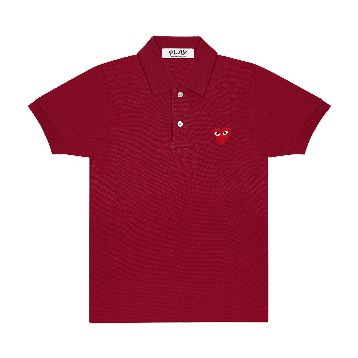Поло тениска Comme des Garçons PLAY Big Heart Polo Tee Бургунди | AZ T006 051 3, 0