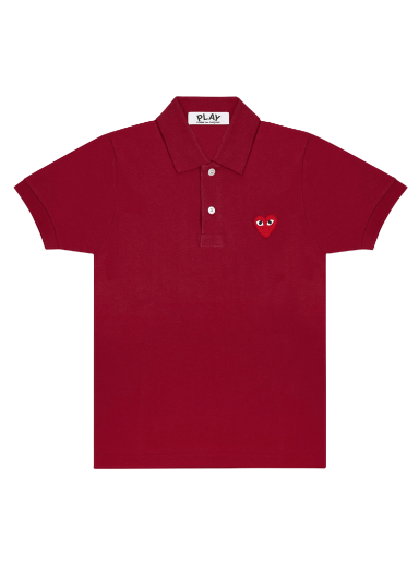 Поло тениска Comme des Garçons PLAY Big Heart Polo Tee Бургунди | AZ T006 051 3