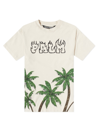 Тениска Palm Angels Palms and Skulls Tee Бежово | PMAA072S23JER0050155