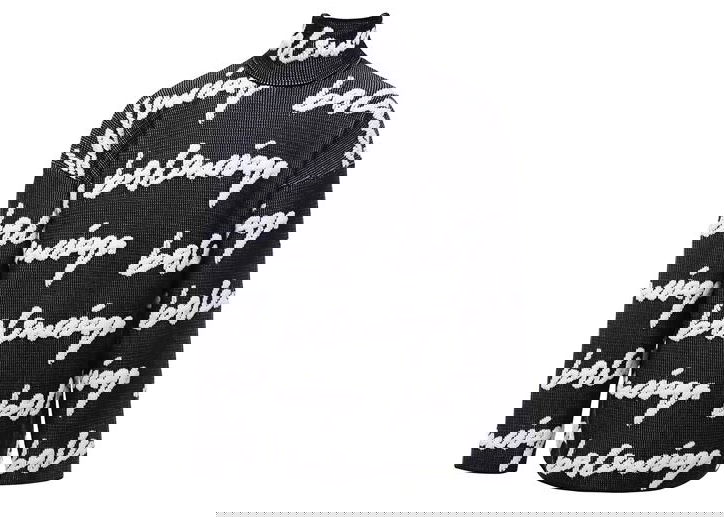 Пуловер Balenciaga Scribble Logo Turtleneck Jersey Sweater Черно | 625927, 0