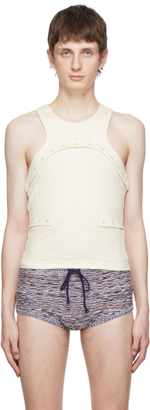 Потник Eckhaus Latta Undone Tank Top Бяло | 3020-EL-SS22-B