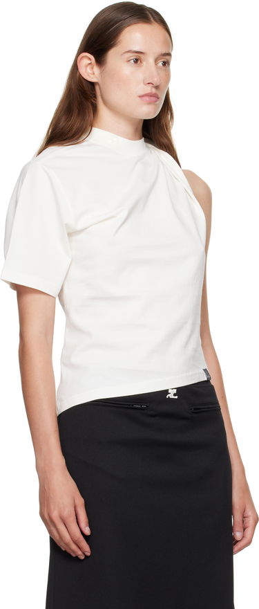 Тениска Courrèges Courrèges Twist Asymmetrical T-Shirt Черно | 325JTS209JS0233, 4
