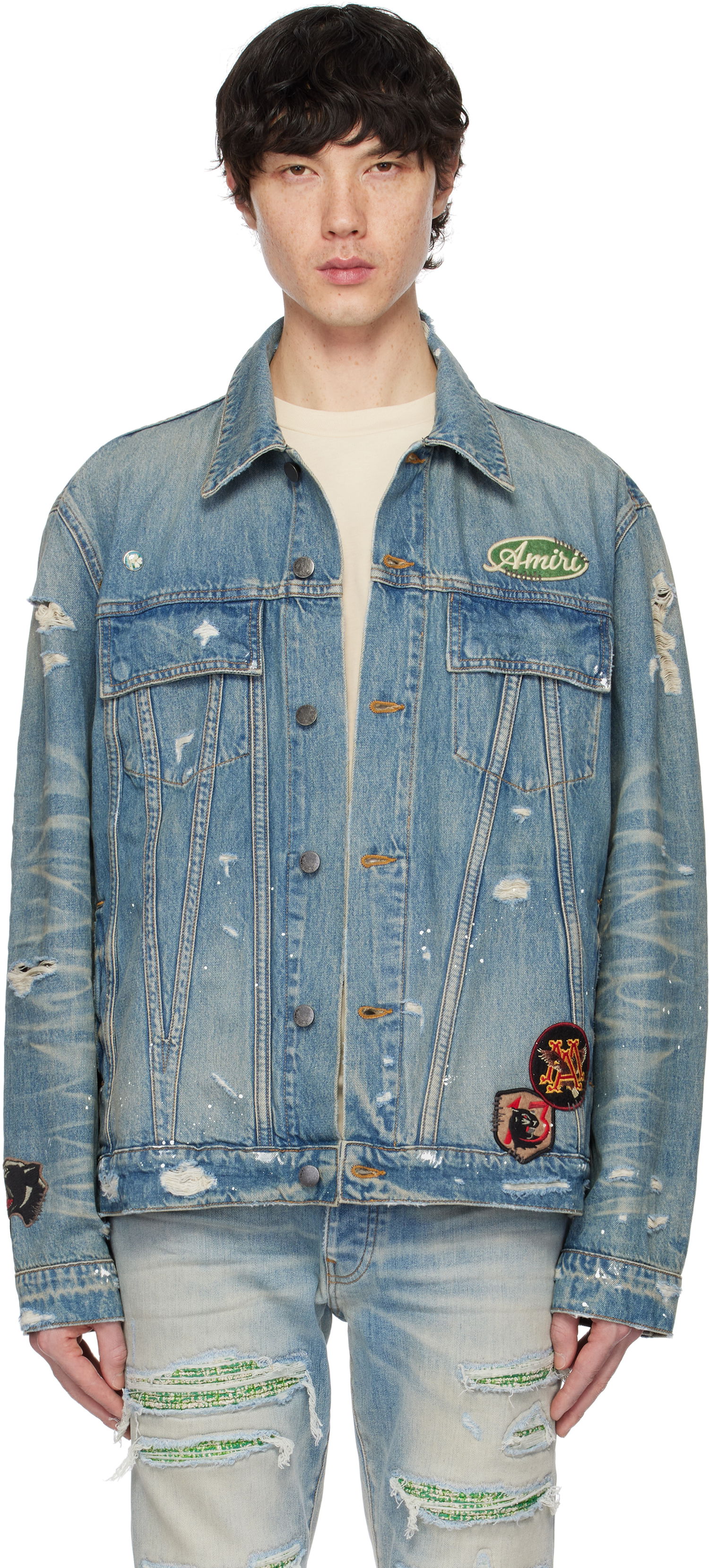 Яке AMIRI Amiri Vintage Pegasus Trucker Denim Jacket Синьо | AMDNTR1019, 0