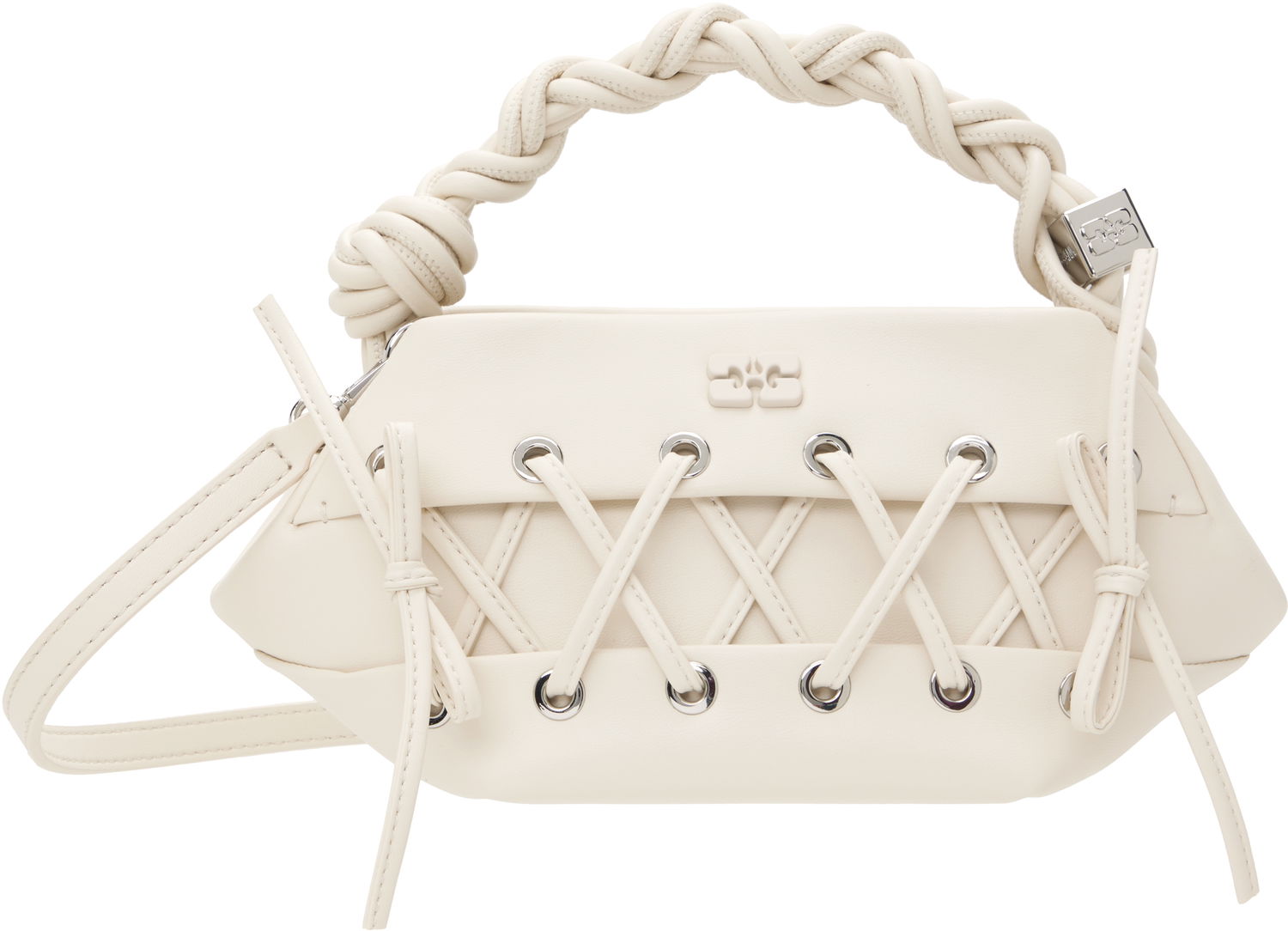 Дамска чанта GANNI GANNI Mini Lace-Up Bou Bag Бяло | A6847, 0