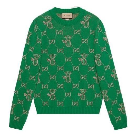 Пуловер Gucci Pineapple Jacquard Sweatshirt Зелено | 683091-XKB70-3318, 0