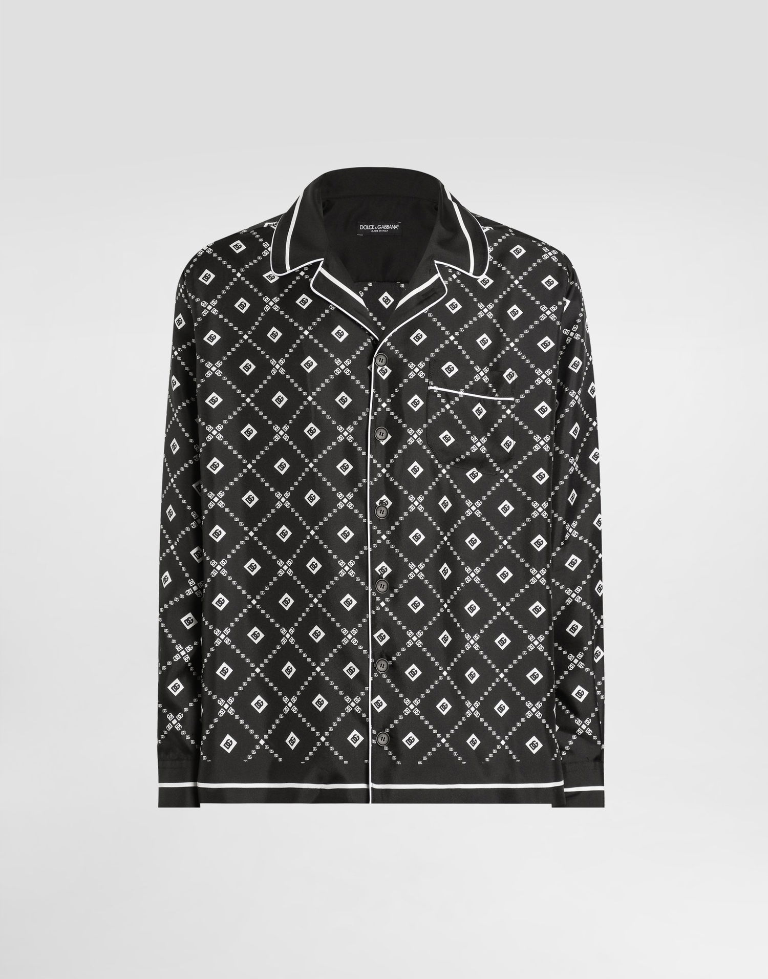 Риза Dolce & Gabbana Dolce & Gabbana Men's Silk Twill Vanity Shirt Черно | G5IF1THI1ZVHH8TA, 0