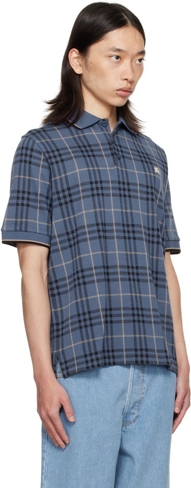 Поло тениска Burberry Burberry Check Cotton Polo Синьо | 8110104, 1