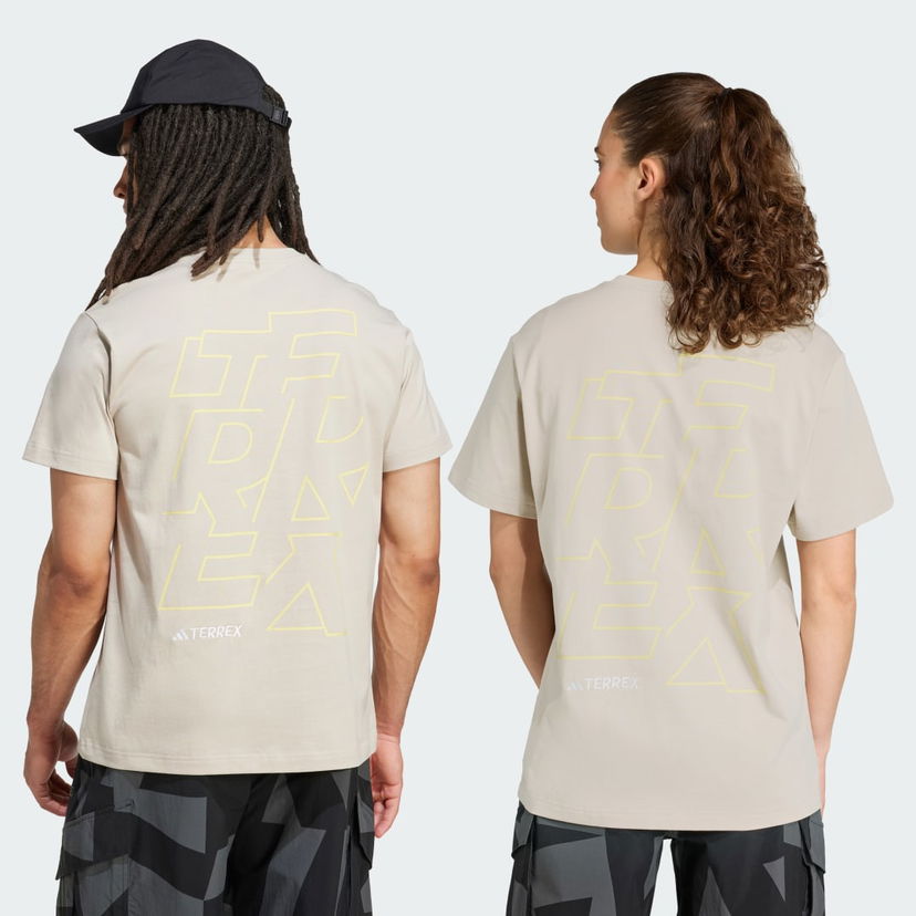 Тениска adidas Performance Terrex Signature AOP Graphic Tee Бежово | JM6400