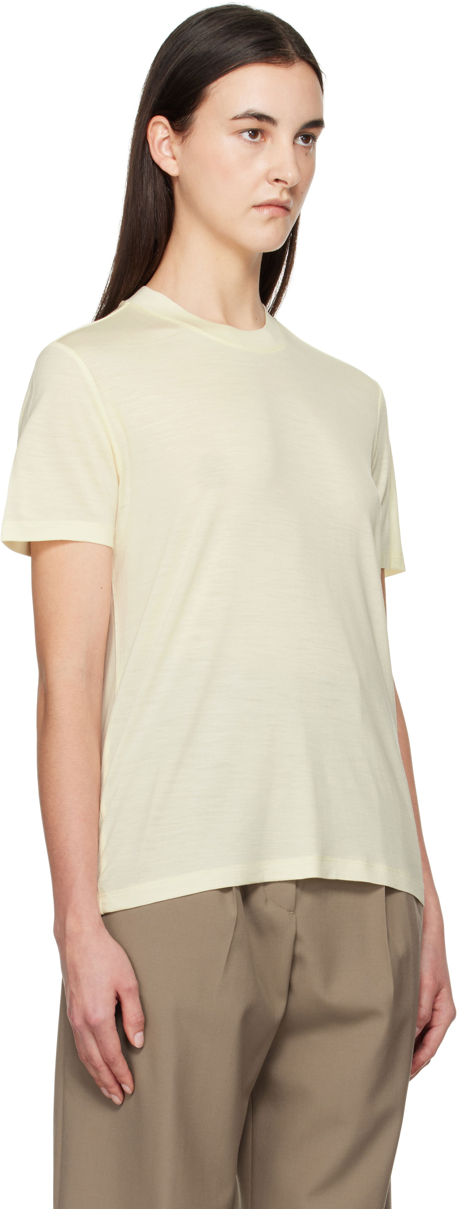 Тениска Róhe Róhe Relaxed Wool T-Shirt Жълто | 411-22-091, 1
