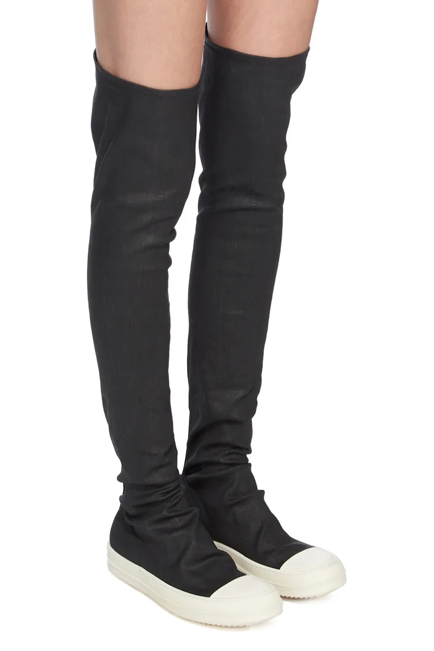 Кецове и обувки Rick Owens Rick Owens DRKSHDW High Sock Flat Heel Boots Черно | DS02E7812.SBW, 1