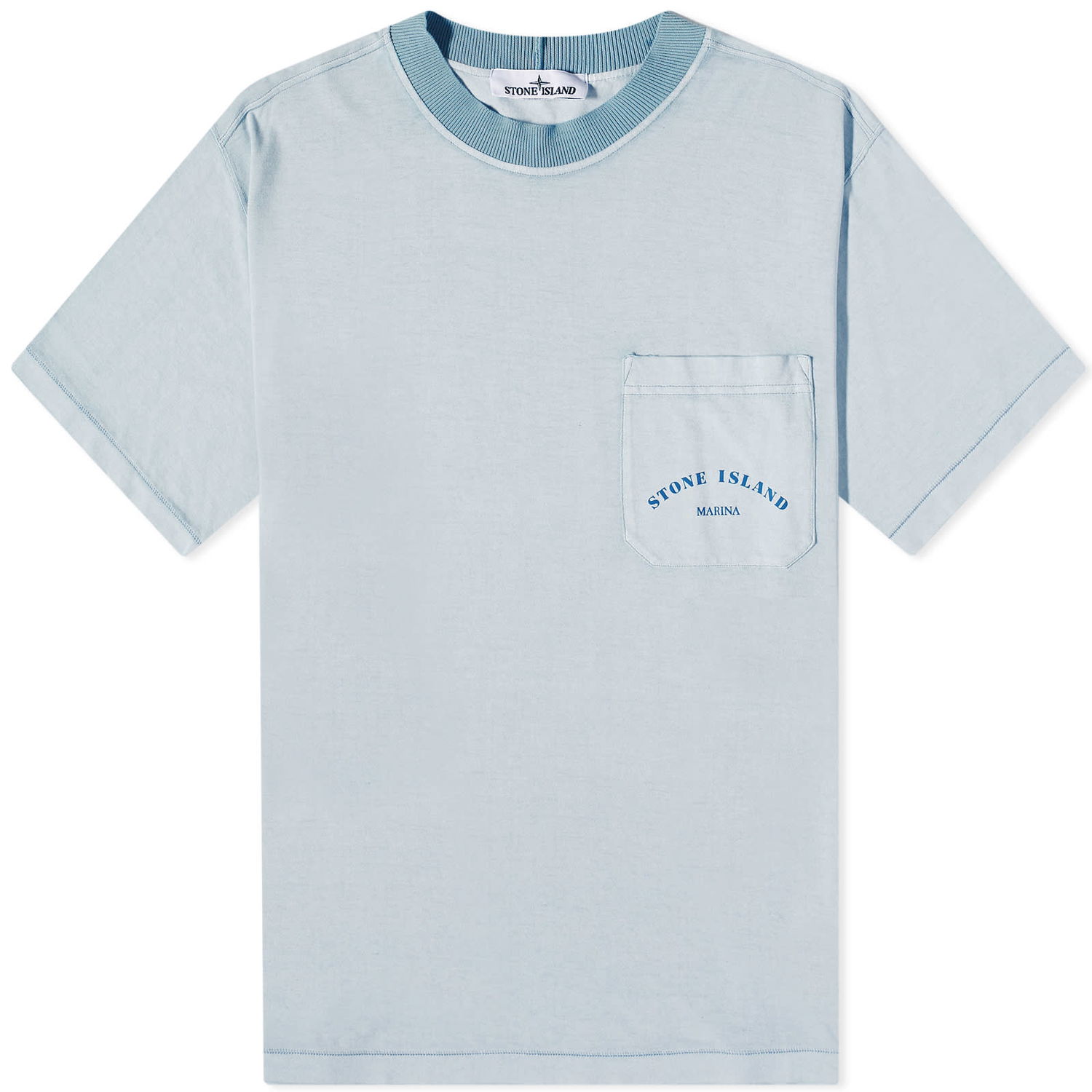 Тениска Stone Island Marina Chalk Plating Tee Синьо | 7815216X4-V0041, 0
