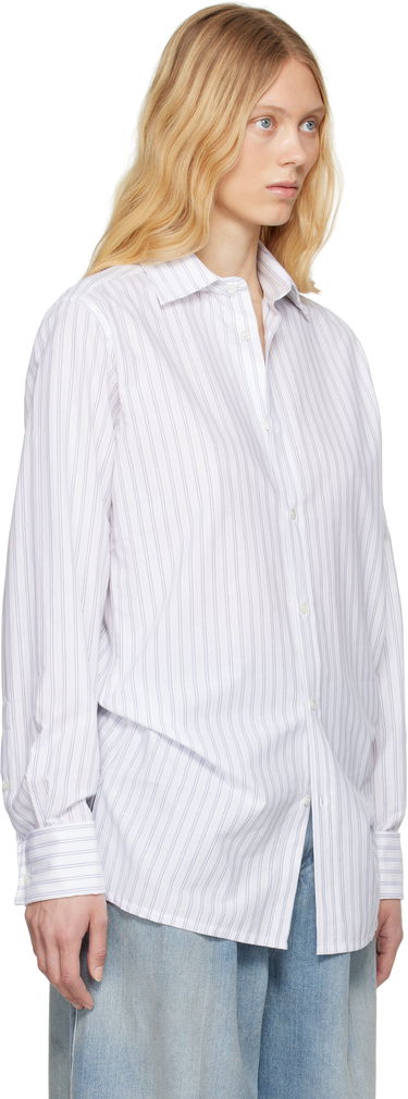 Риза Maison Margiela Maison Margiela Striped Long-Sleeved Shirt Бяло | S50DT0048 M35280, 4
