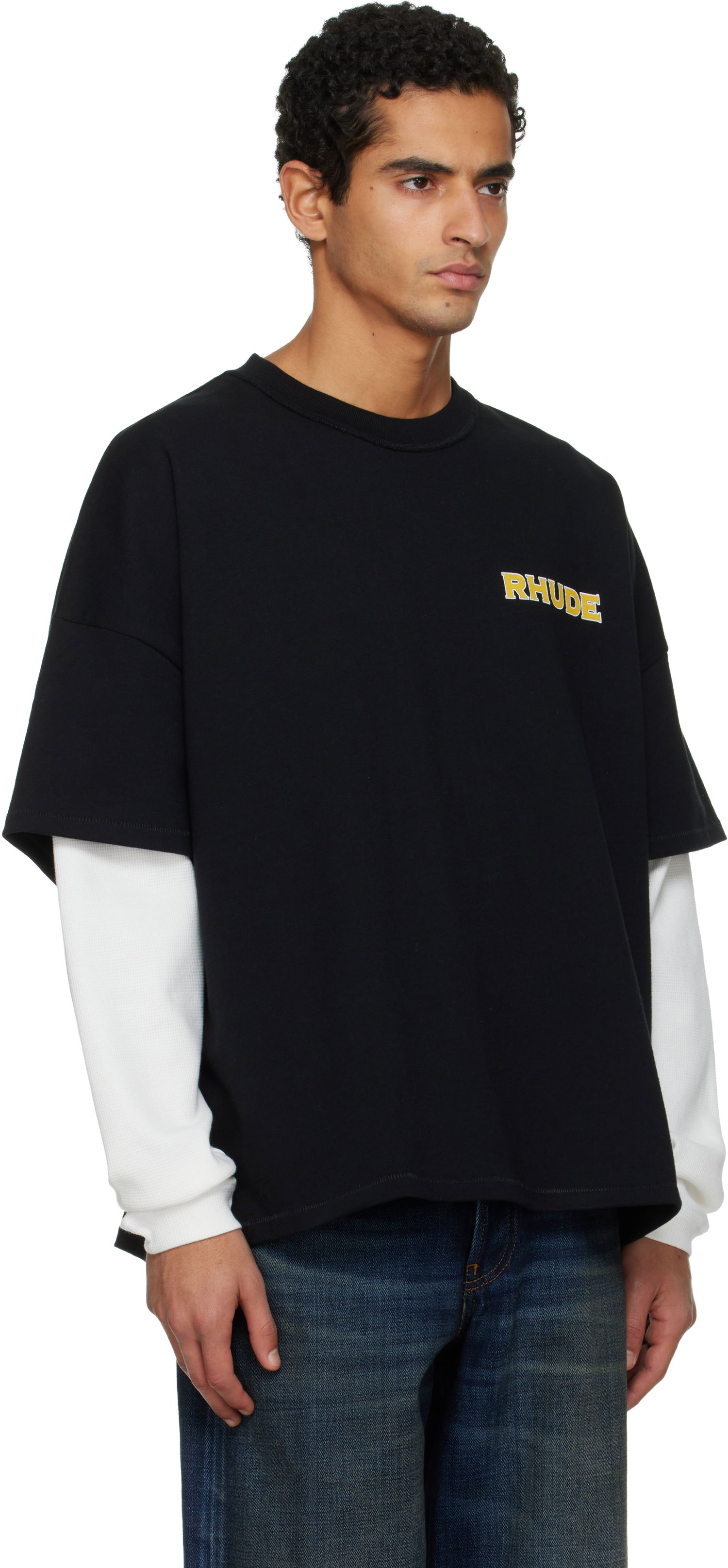Тениска Rhude 'Rhude' Steel Double-Layered T-shirt Черно | RHPF25TT19012, 1