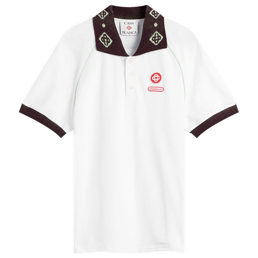 Поло тениска Casablanca Textured Pique Chenille Collar Raglan Polo Многоцветен | M-AW25-JTP-435-01