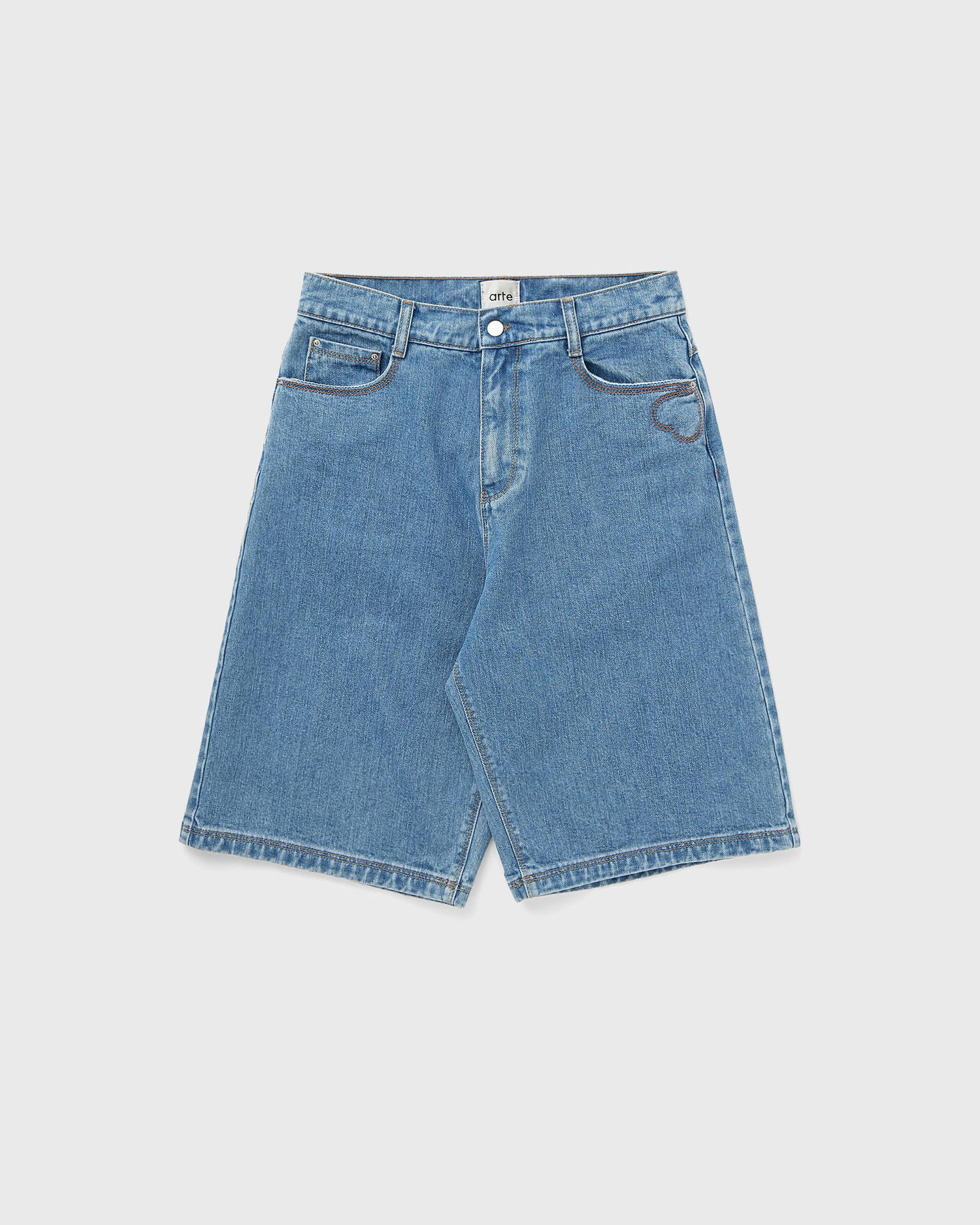 Къси панталони Arte Antwerp Heart Detail Stitch Синьо | SS24-077SHO-DENIM, 0