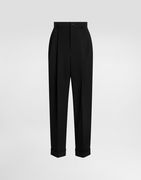 Dolce & Gabbana Wool Gabardine Cuffed Trousers