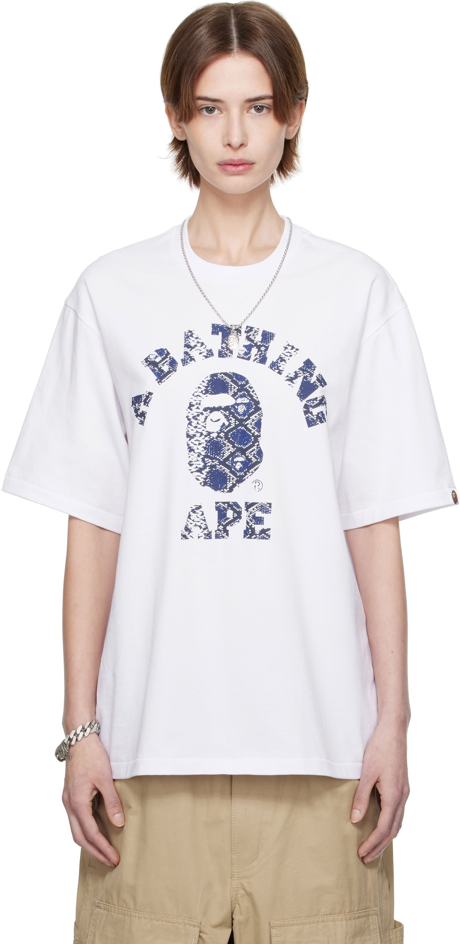 Тениска BAPE A Bathing Ape Exclusive Printed T-Shirt Бяло | Tee, 0