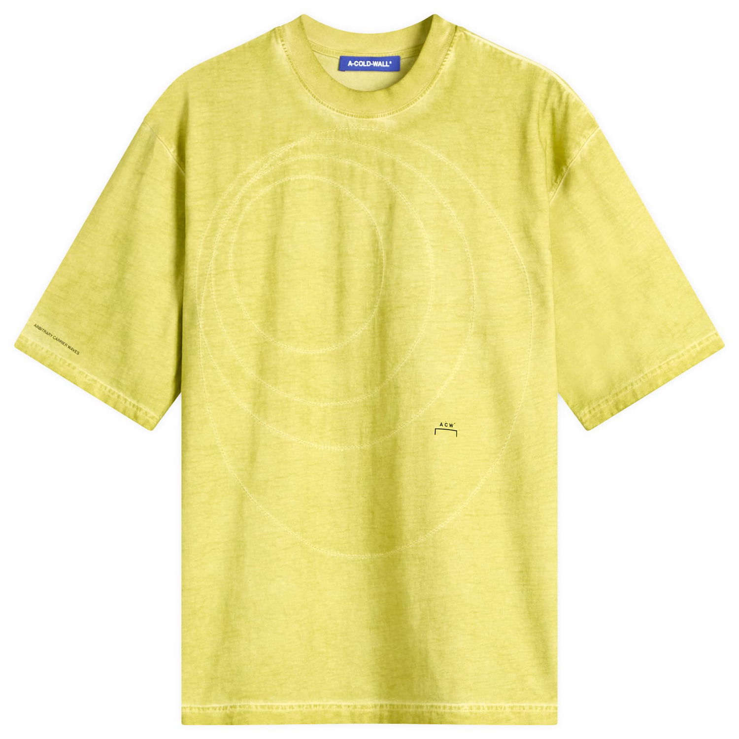 Тениска A-COLD-WALL* A-COLD-WALL* Men's Frequency T-Shirt, Size Large Жълто | ACWMTS213-YLW, 1