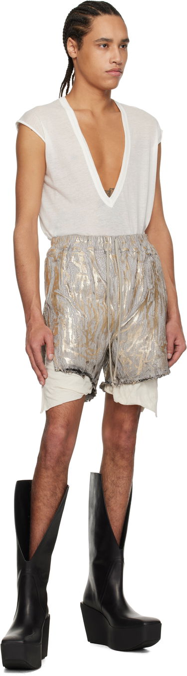 Къси панталони Rick Owens Rick Owens Hollywood Boxers Cracked Metallic Drawstring Shorts Металик | RR01E5306 SGMC, 4