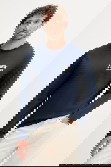 Тениска Barbour Barbour Long Sleeve Graphic T-Shirt Тъмно синьо | MTS1471, 0