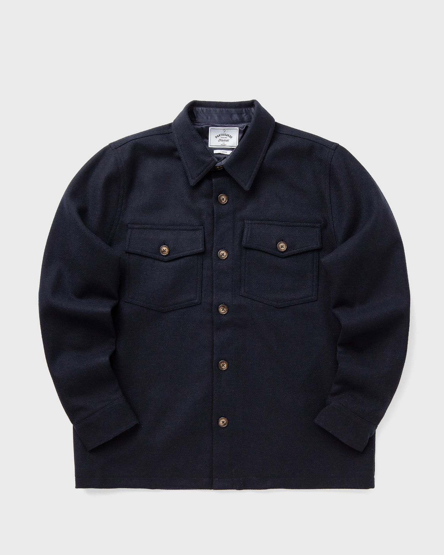 Риза Portuguese Flannel Wool Field Overshirt Тъмно синьо | AW25.082.NAVY, 1